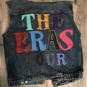 Taylor Swift The Eras Tour Hand Painted Denim Vest